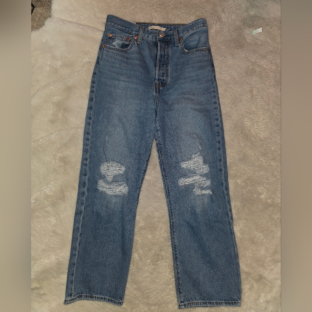 Levis Premium Ribcage Straight Leg 27x27 Blue Jean